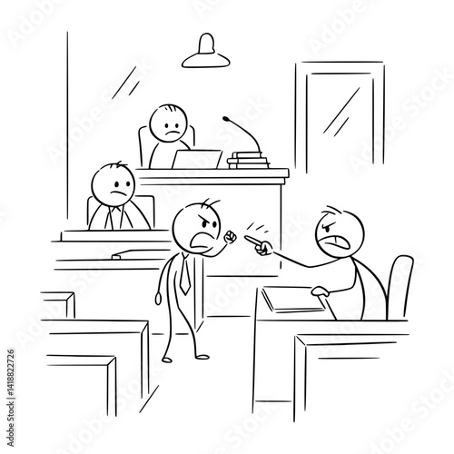 Sticky man courtroom debating