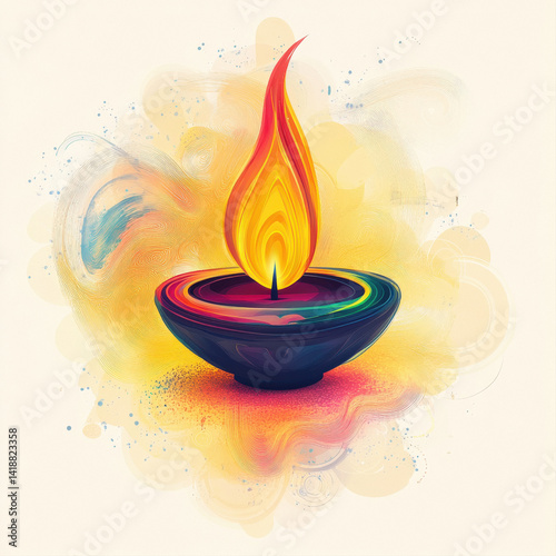 traditional oil lamp on diwali festival