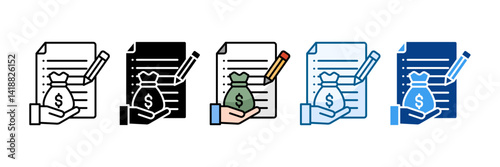 Claims Paid Icon Set Multiple Style Collection
