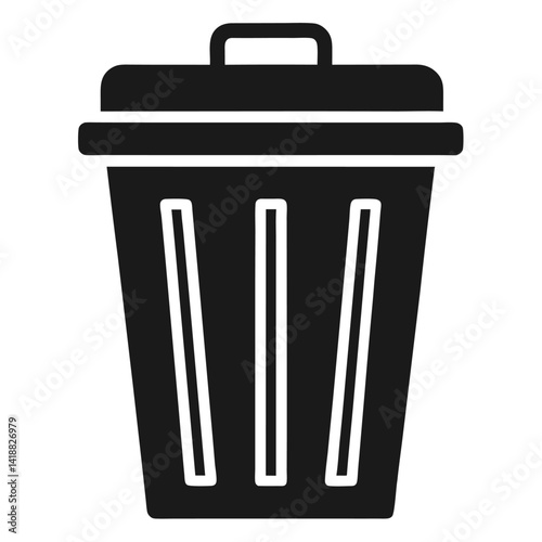 trash can silhouette vector graphic