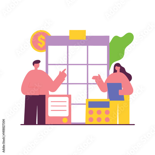 budget planning for marketing team on white background
