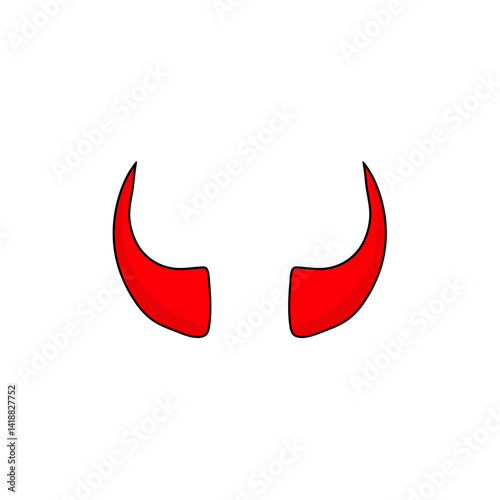 Simple red devil horns icon