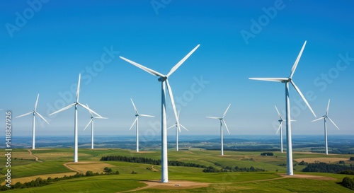 Wallpaper Mural Aerial View of Wind Turbines on a Sunny Day Torontodigital.ca