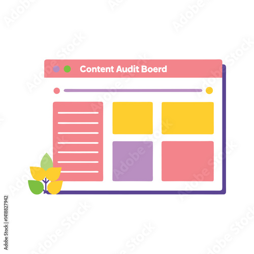content audit board layout on white background with copy space