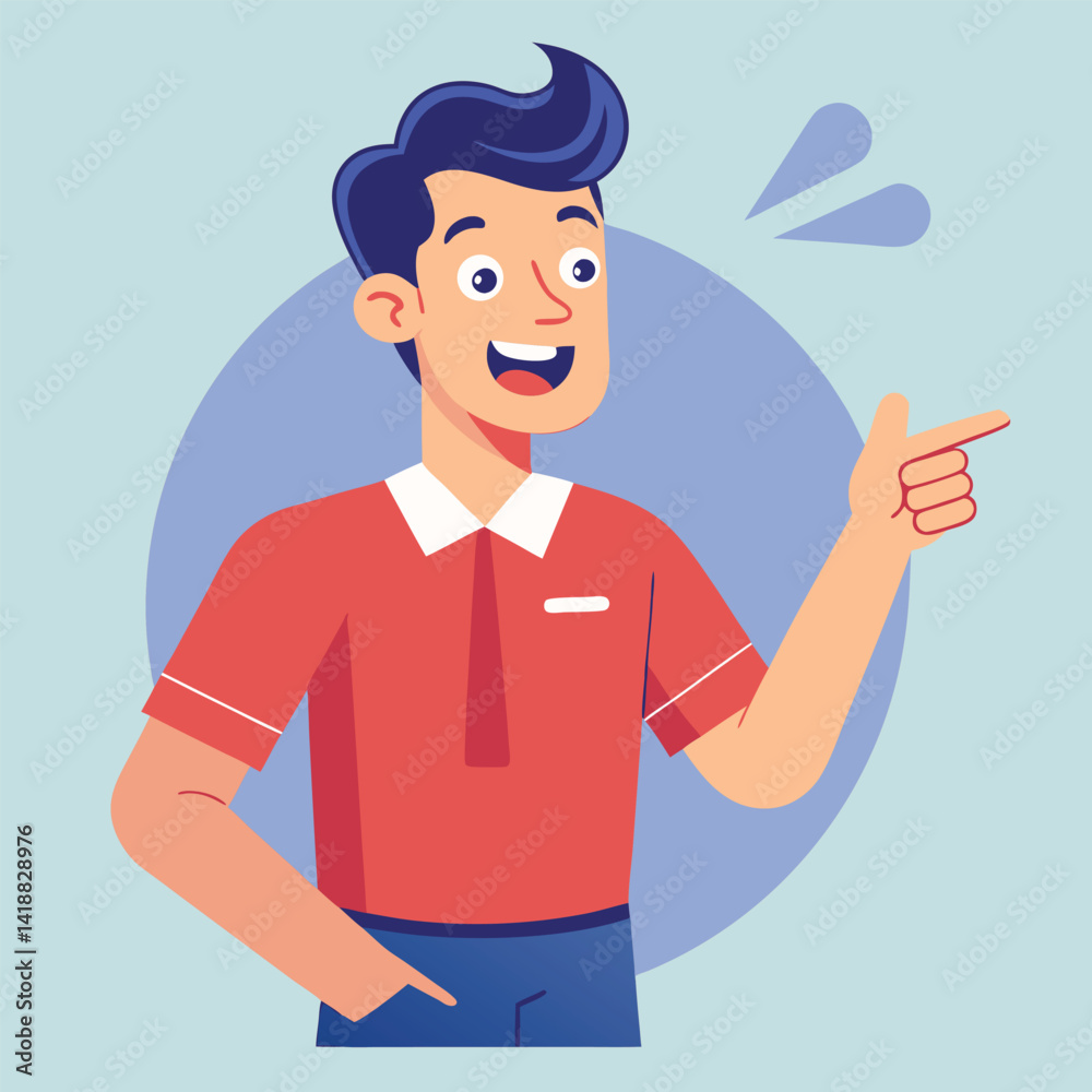 Happy man pointing into a blank copy space spot with two hands Happy man pointing into a blank copy space spot with two hands