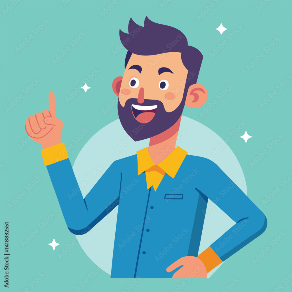 Happy man pointing into a blank copy space spot with two hands Happy man pointing into a blank copy space spot with two hands