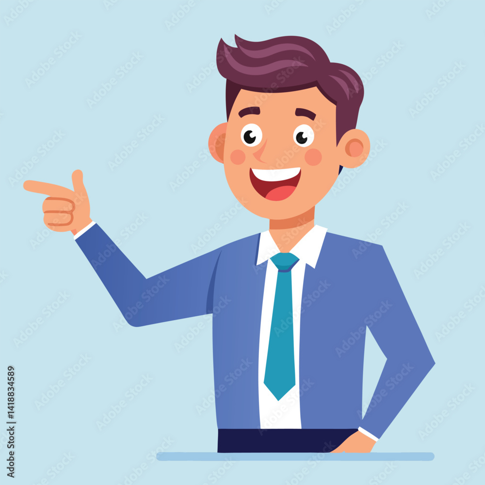 Happy man pointing into a blank copy space spot with two hands Happy man pointing into a blank copy space spot with two hands