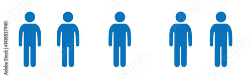 Silhouette People Icon Set for Human Resources, Social, or Demographic Design Projects
