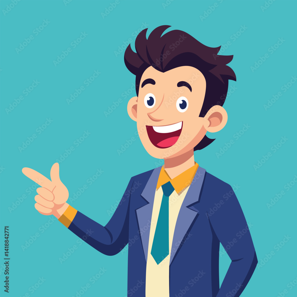 Happy man pointing into a blank copy space spot with two hands Happy man pointing into a blank copy space spot with two hands