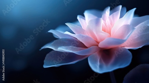 Glowing, luminous flower in dark, moody background