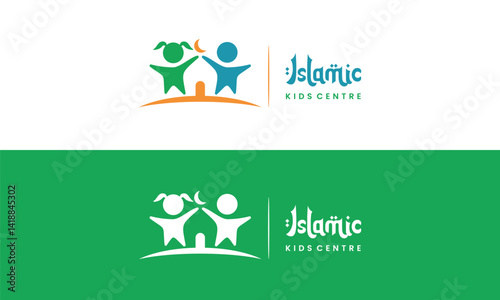 Muslim child logo design, suitable for Islamic education school logo template