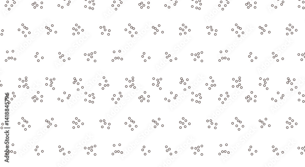 Seamless pattern with small circles forming different patterns on a white background