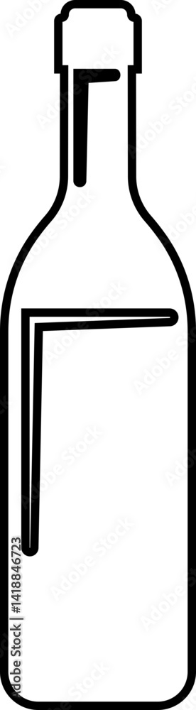 Wine bottle icon in line. isolated on transparent background. Wine bottle icon in line. isolated on transparent background.