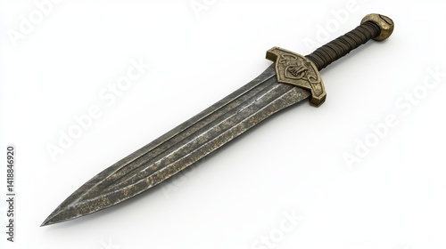 A beautifully designed sword with intricate details and a vintage feel. This weapon evokes a sense of history and craftsmanship. Perfect for collectors and enthusiasts. Generative AI
