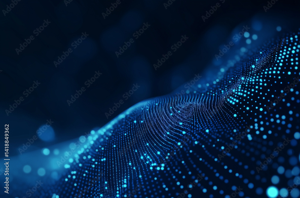 Blue gradient background with glowing pixel dots and digital effect Blue gradient background with glowing pixel dots and digital effect