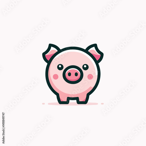 vector image of cute pig