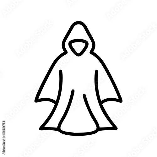 shadow cloak line icon design. Halloween type icon. 