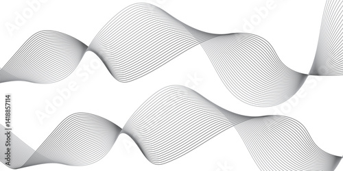 Vector Illustration of Abstract Wavy Lines on Transparent Background – Perfect for Use in Digital Science Themes, Network Technology Designs, Machine Learning Infographics, and UI Concepts
