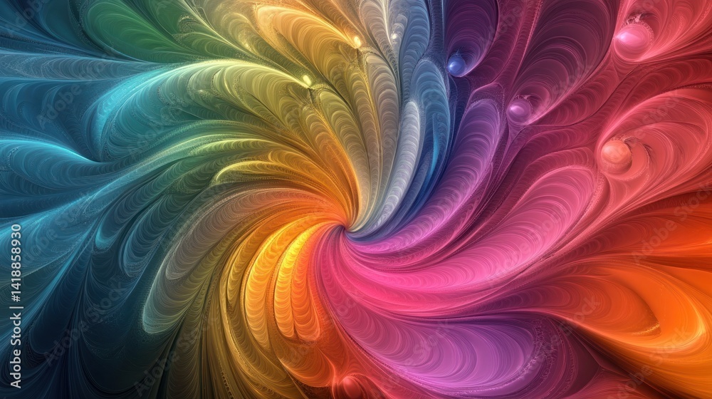 Fototapeta premium Rainbow Swirl: A Kaleidoscope of Colors