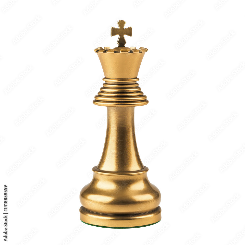 golden The king piece in the game of chess isolated on transparent white background, clipping path golden The king piece in the game of chess isolated on transparent white background, clipping path