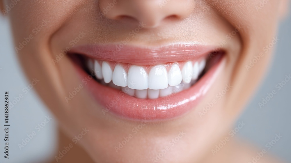A captivating smile highlights perfect teeth, showcasing dental health and beautiful features.