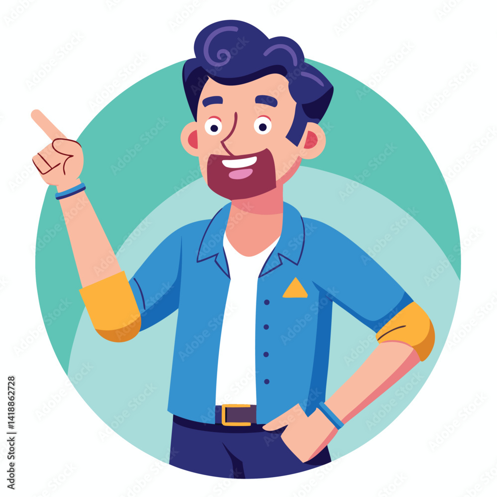 Happy man pointing into a blank copy space spot with two hands Happy man pointing into a blank copy space spot with two hands