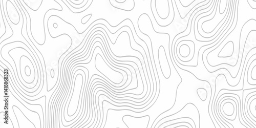 Topographic map background geographic line map with seamless ornament design. The black on white contours vector topography stylized height of the lines map.	