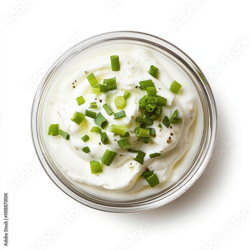 Creamy sauce topped with chives