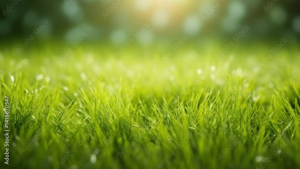 A vibrant close-up showcases a field of green grass, blades illuminated by a soft, sunlit glow, inviting a sense of tranquility and freshness. A vibrant close-up showcases a field of green grass, blades illuminated by a soft, sunlit glow, inviting a sense of tranquility and freshness.