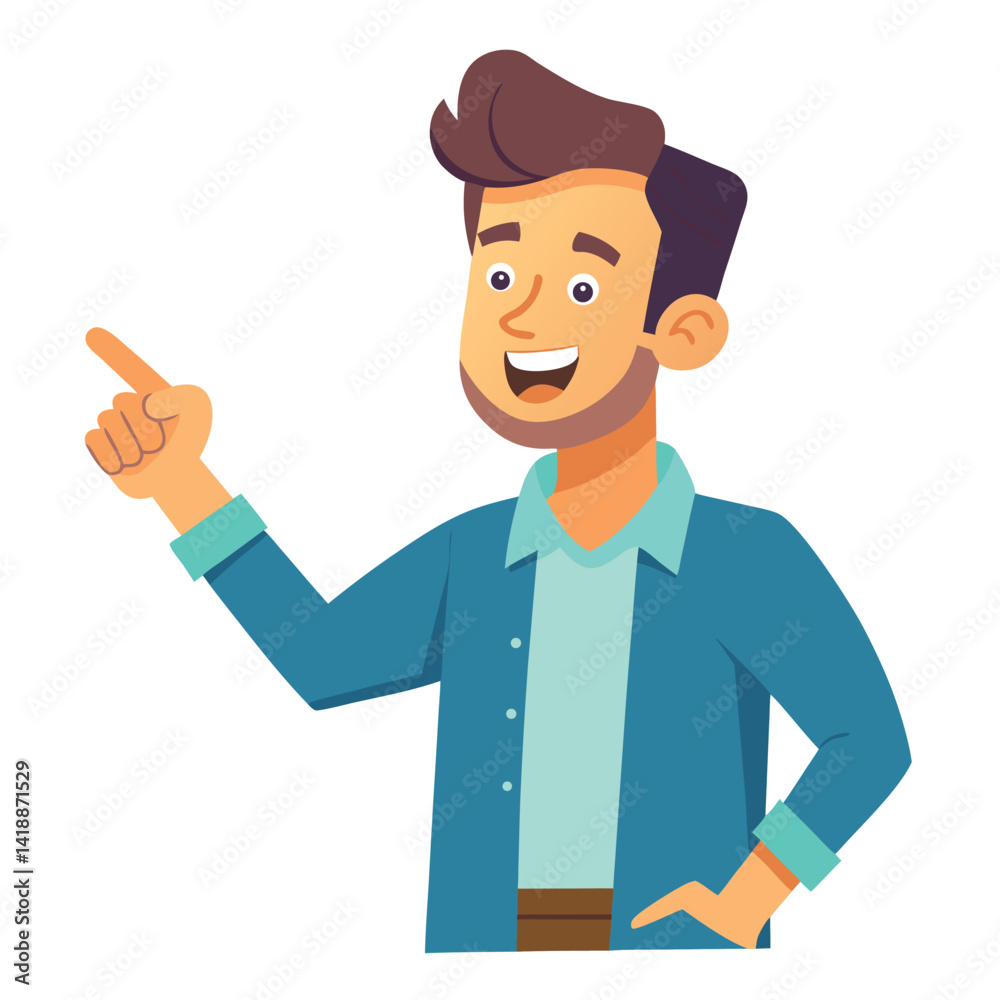 Happy man pointing into a blank copy space spot with two hands Happy man pointing into a blank copy space spot with two hands