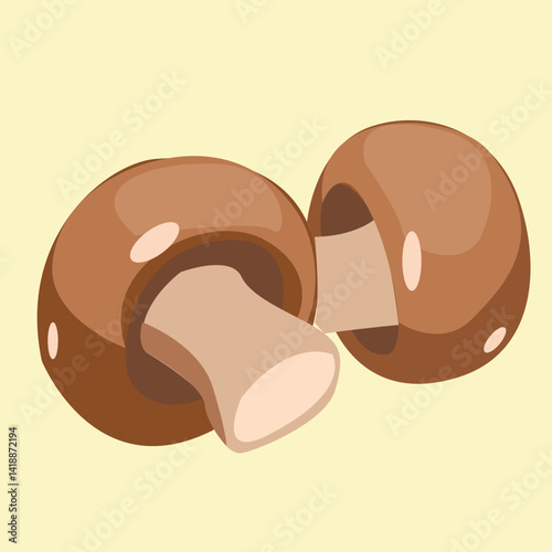 Boletus mushroom. Vector champignon mushroom 