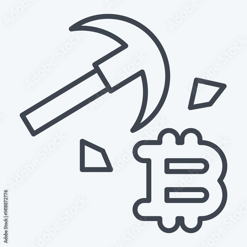 Icon Bitcoin Mining. related to Cryptocurrency symbol. line style