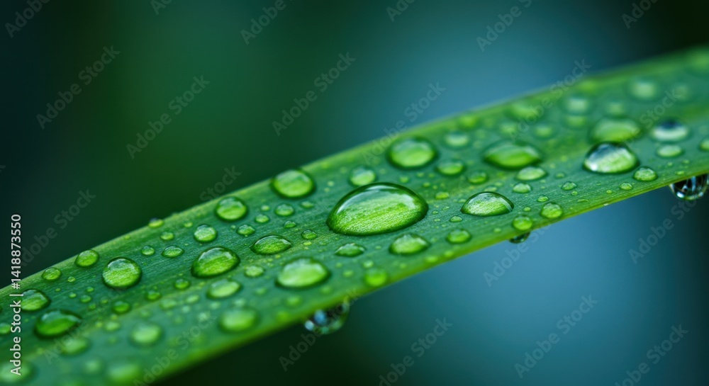 Close Up of Water Droplets on a Green Leaf Close Up of Water Droplets on a Green Leaf