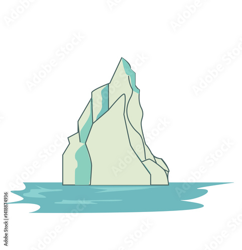 Iceberg vector floating on sea ocean water 