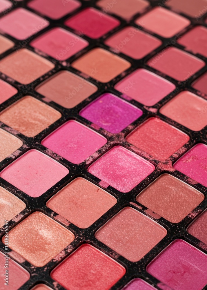 Fototapeta premium Close-up of a Pink and Red Eyeshadow Palette