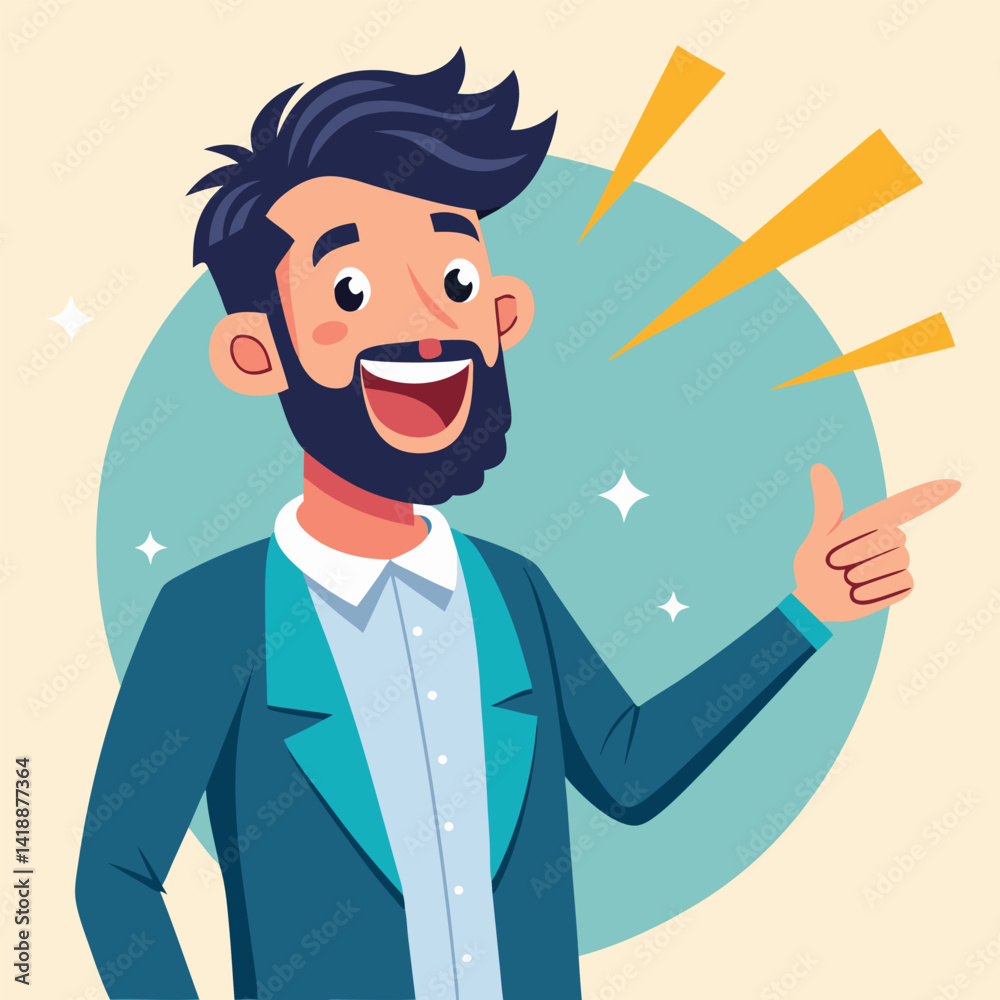 Happy man pointing into a blank copy space spot with two hands Happy man pointing into a blank copy space spot with two hands