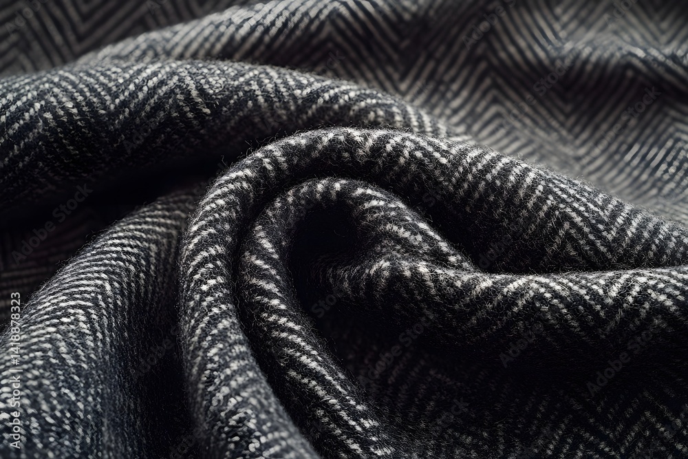 High end wool fabric with a sophisticated herringbone pattern High end wool fabric with a sophisticated herringbone pattern