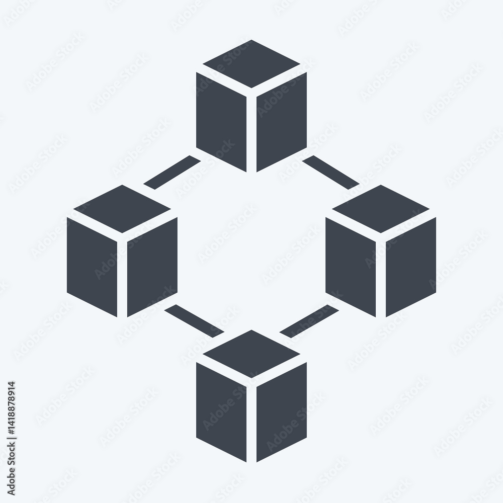 Icon Blockchain. related to Cryptocurrency symbol. glyph style Icon Blockchain. related to Cryptocurrency symbol. glyph style