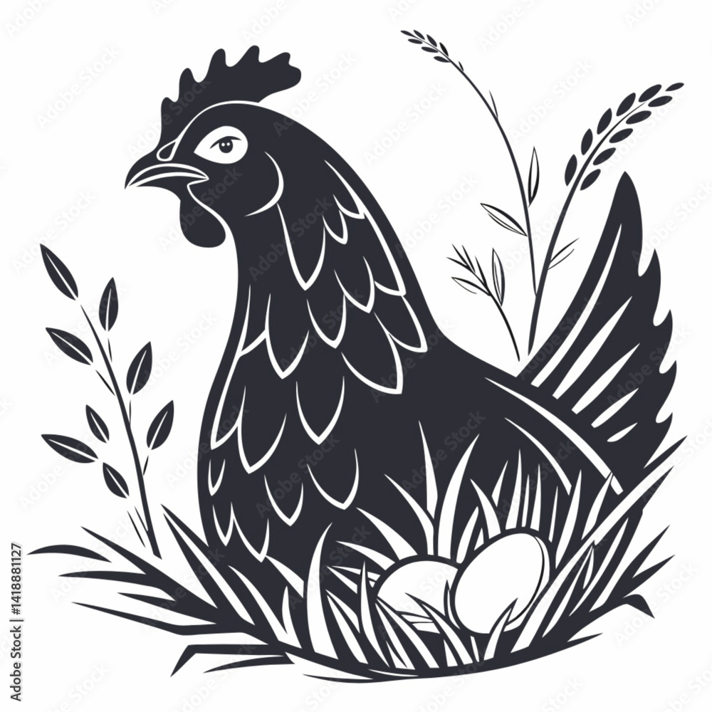 Fototapeta premium rooster and hen