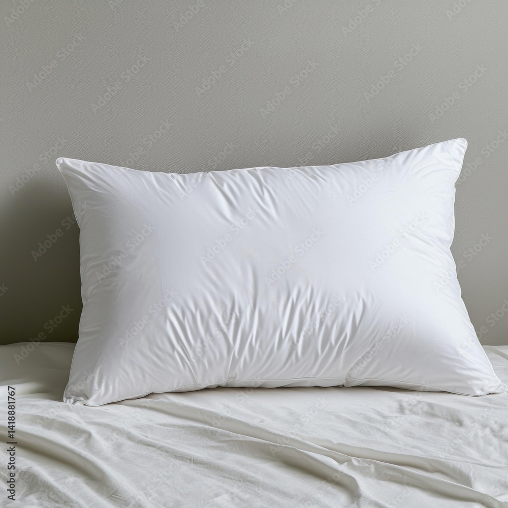 Cozy Down Pillow on Crisp White Bedding Invitation to Relaxing Sleep Cozy Down Pillow on Crisp White Bedding Invitation to Relaxing Sleep