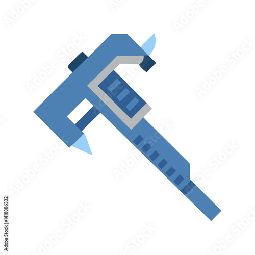 Blue calipers icon for precise measurement on black background
