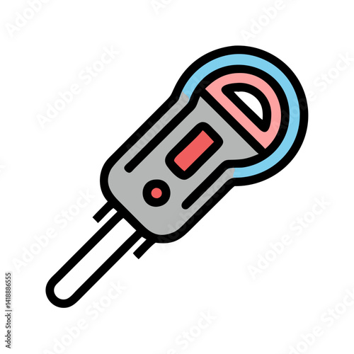 Digital Thermometer for Body Temperature Reading, Flat Vector Icon