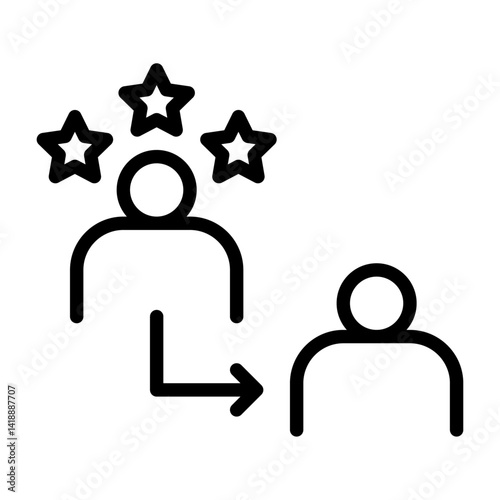 mentor outline icon. coaching black line illustration.