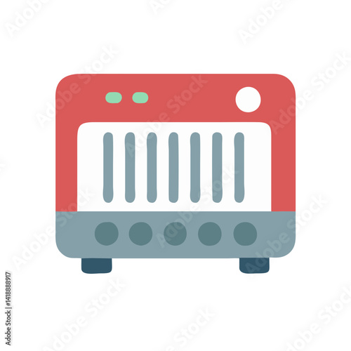 Retro space heater icon with cute and fun design