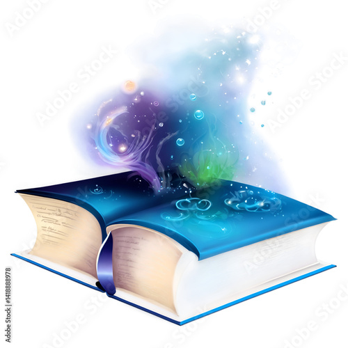 Enchanting Tale, An Open Book Unleashing Magical Wonders and Sparkles, Revealing a Universe of Imagination and Dreams through the Pages of Fantasy and Adventure