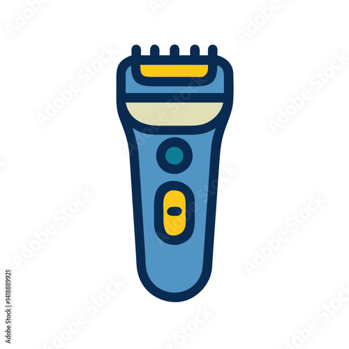 Modern electric shaver isolated on black background graphic
