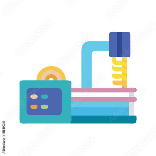 Colorful flat vector design of a milling machine