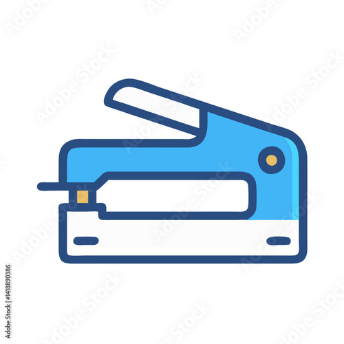 Blue and White Staple Gun Clip Art Illustration