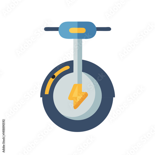Electric unicycle isolated on black background, vector illustration
