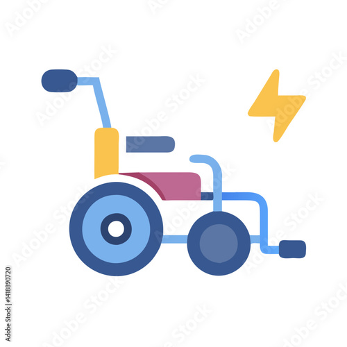 Accessible Technology: Icon of an Electric Wheelchair with Lightning